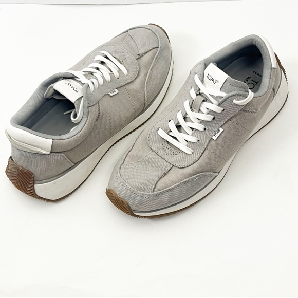 TOMS Wyndon Drizzle Gray Lace Up Gum Sole Tennis Shoes Sneakers Size 8.5 - Picture 1 of 9